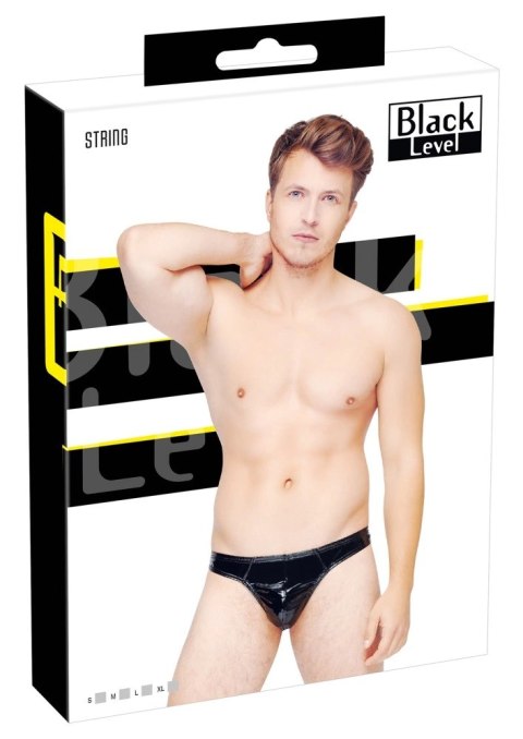 Black Level Stringi Męskie XL Czarny Połysk Bi-elastic Komfort Black Level Stringi Męskie XL Czarny Połysk Bi-elastic Komfort