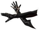 Black Level Vinylowe Rękawiczki Długie Czarny Połysk S