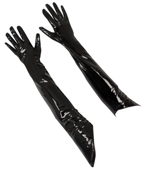 Black Level Vinylowe Rękawiczki Długie Czarny Połysk S Black Level Vinylowe Rękawiczki Długie Czarny Połysk S