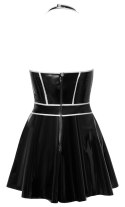 Black Level sukienka winylowa XL z ozdobnymi srebrnymi szwami
