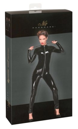 Noir Handmade kombinezon czarny S z błyszczącą powłoką i srebrnym zamkiem