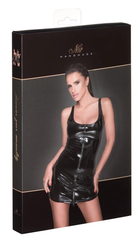 Noir Mini Sukienka Czarna XL z Połyskiem i Dwukierunkowym Zamkiem Noir Mini Sukienka Czarna XL z Połyskiem i Dwukierunkowym Zamkiem