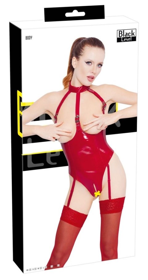 Black Level Body Vinylowe Czerwone Bez Miseczek i Kroczowe M Black Level Body Vinylowe Czerwone Bez Miseczek i Kroczowe M