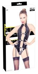 Black Level Body Winylowe Szelki Zamek Błyskawiczny Czarny S