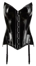 Black Level Gorset Vinyl XL z Regulowanymi Paskami do Pończoch Czarny