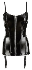 Black Level Gorset Vinylowy Czarny Zamek M Regulowane Ramiączka