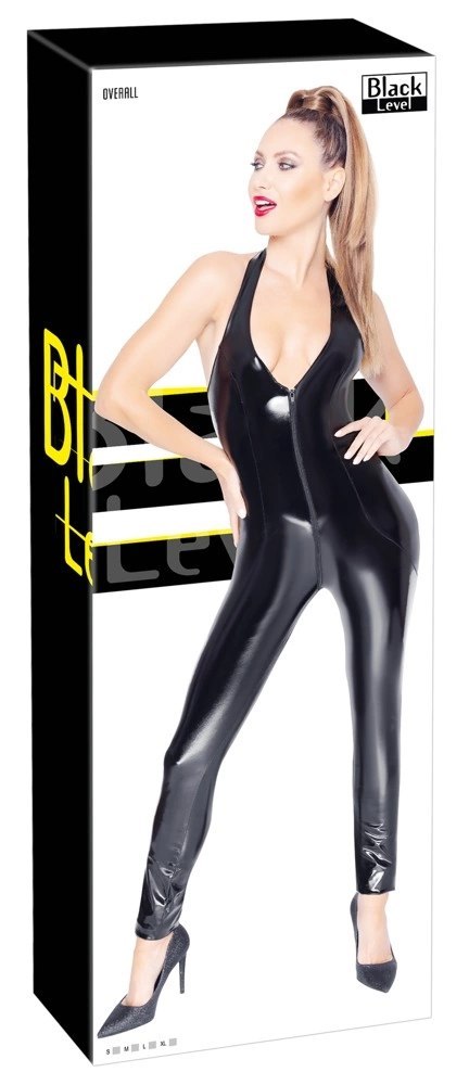 Black Level Kombinezon Vinylowy Czarny Długi Zamek M Black Level Kombinezon Vinylowy Czarny Długi Zamek M
