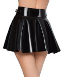 Black Level Spodnica Vinylowa Czarna Krotka S Rozkloszowana