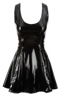 Black Level Sukienka Vinylowa Czarna 2XL Rozkloszowana Dekolt