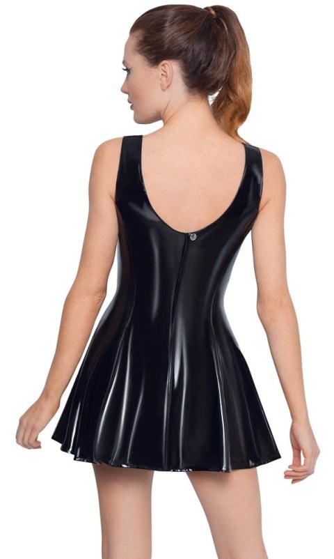 Black Level Sukienka Vinylowa Czarna XL Zamek Z Tyłu Klasyczna Black Level Sukienka Vinylowa Czarna XL Zamek Z Tyłu Klasyczna