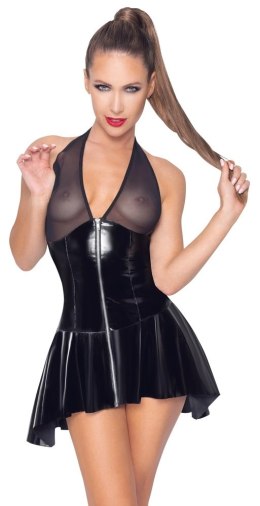 Black Level Sukienka Winylowa z Siateczką Dekolt Halter 2XL Czarna