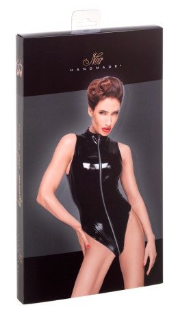 Noir Body Winylowe Czarne XL z Dwustronnym Srebrnym Zamkiem