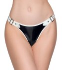 Black Level Stringi Vinylowe Czarno-Białe M Regulowane Klamry