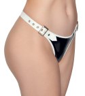 Black Level Stringi Vinylowe Czarno-Białe M Regulowane Klamry