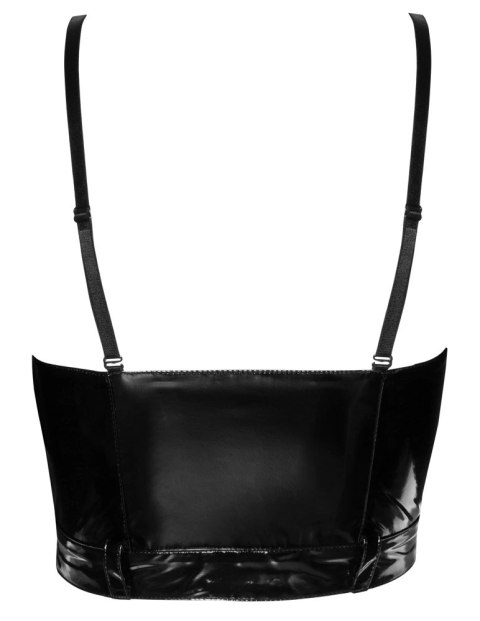 Black Level Top Vinylowy Czarny z Zamkiem S Regulowane Ramiączka Black Level Top Vinylowy Czarny z Zamkiem S Regulowane Ramiączka