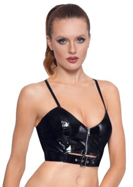 Black Level Top winylowy z zamkiem XS czarny połysk regulowany