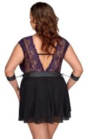 Cottelli Bondage Plus Babydoll XL z fioletową koronką i akcesoriami