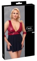 Cottelli Bondage Plus Babydoll z mankietami XL czerwono-czarna