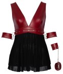 Cottelli Bondage Plus Babydoll z mankietami XL czerwono-czarna