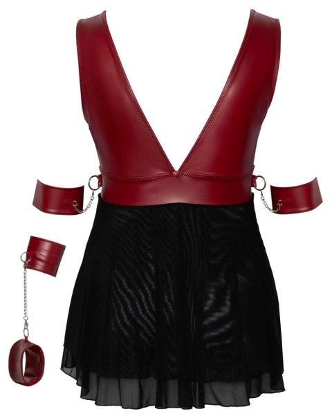 Cottelli Bondage Plus Babydoll z mankietami XL czerwono-czarna Cottelli Bondage Plus Babydoll z mankietami XL czerwono-czarna