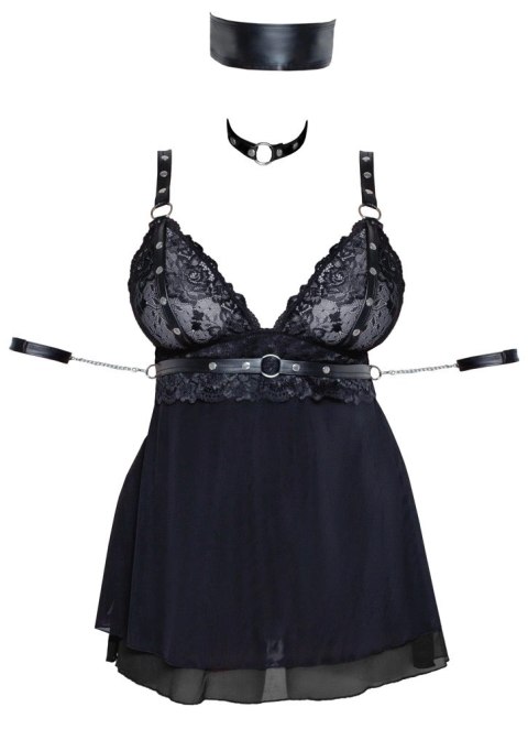 Cottelli Bondage Sukienka z Koronką XL + Obroża i Mankiety Komplet Cottelli Bondage Sukienka z Koronką XL + Obroża i Mankiety Komplet