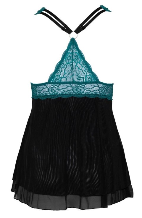 Cottelli CURVES Babydoll koronkowa gora siateczkowa spodnica 3XL benzyna/czarny Cottelli CURVES Babydoll koronkowa gora siateczkowa spodnica 3XL benzyna/czarny