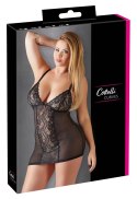 Cottelli Collection Curves sukienka bieliźniana z koronką czarna 2XL