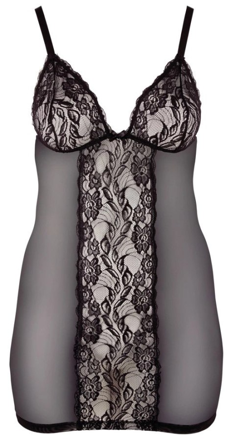 Cottelli Collection Curves sukienka bieliźniana z koronką czarna 2XL Cottelli Collection Curves sukienka bieliźniana z koronką czarna 2XL