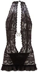 Cottelli Collection sukienka koronkowa z łańcuszkami + stringi czarne M