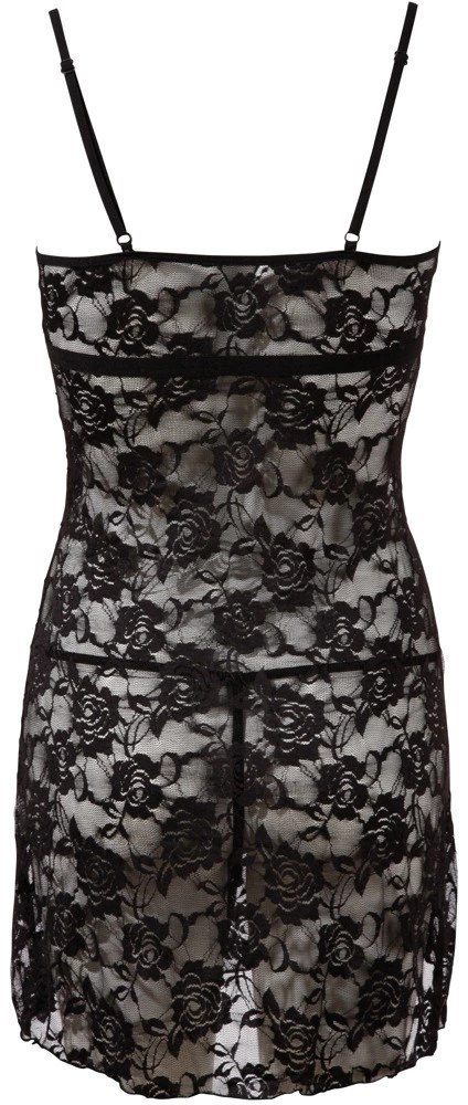 Cottelli Lingerie Koszulka Nocna Koronkowa + Stringi Czarna XL Cottelli Lingerie Koszulka Nocna Koronkowa + Stringi Czarna XL