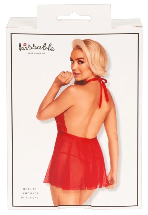Kissable Babydoll Czerwona Halka Koronka + Stringi S/M Kissable Babydoll Czerwona Halka Koronka + Stringi S/M