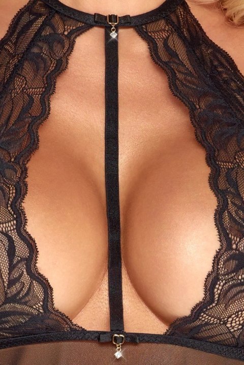 Kissable Babydoll L/XL czarna - koronkowa haleczka + stringi Kissable Babydoll L/XL czarna - koronkowa haleczka + stringi
