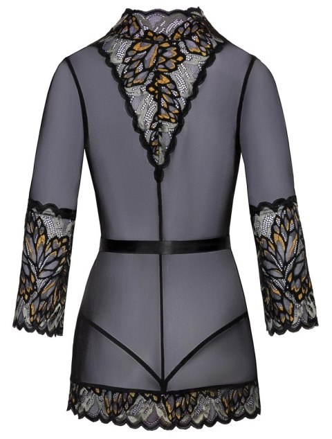 Kissable Kimono L/XL czarne - elegancki szlafrok z koronką Kissable Kimono L/XL czarne - elegancki szlafrok z koronką