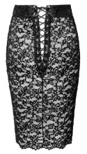 Noir Handmade Luksusowa Spodnica Matowa Koronka Tył Czarna L