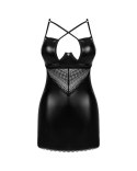 Obsessive Norides M/L Elegancka Sukienka Matowa z Koronką + Stringi