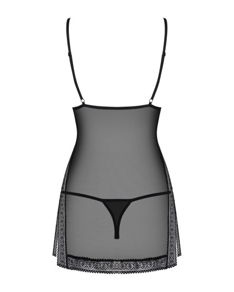 Obsessive Sukienka nocna L/XL czarna z koronką i stringami Obsessive Sukienka nocna L/XL czarna z koronką i stringami