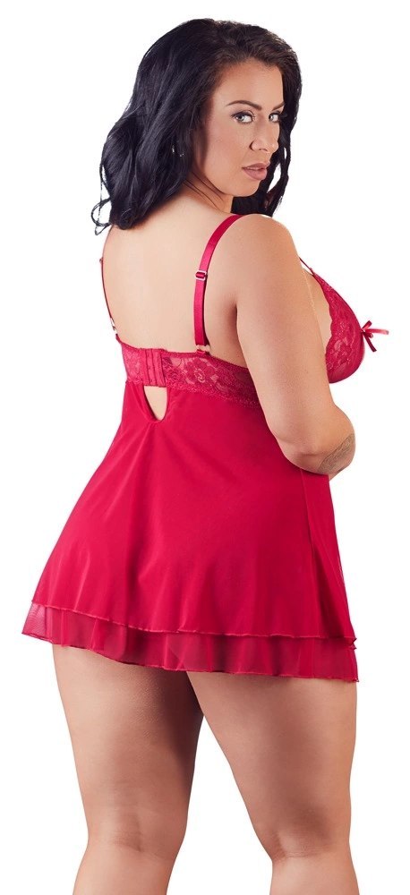 Cottelli Curves Babydoll L Koronkowa Czerwona z Kokardą Cottelli Curves Babydoll L Koronkowa Czerwona z Kokardą