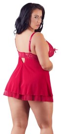 Cottelli Curves Babydoll XL czerwona z koronką i kokardą