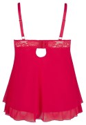Cottelli Curves Babydoll XL czerwona z koronką i kokardą