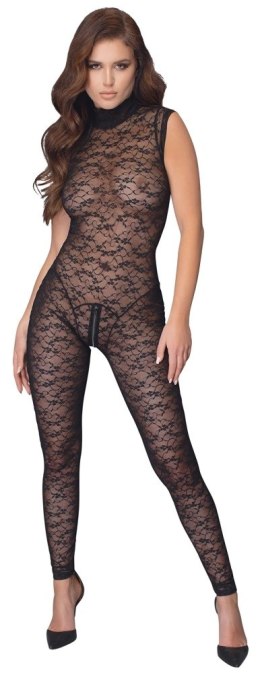 Cottelli Lingerie Kombinezon Koronkowy Czarny S Dwukierunkowy Zamek