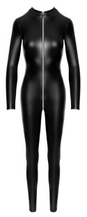 Noir Bodywear Kombinezon Czarny Matowy XL Srebrny Zamek