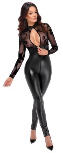 Noir Handmade Kombinezon Czarny L Tiulowy Top Wetlook Elegancki