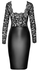Noir Handmade XL Sukienka Koronkowa Gora Matowa Spodnica Czarna