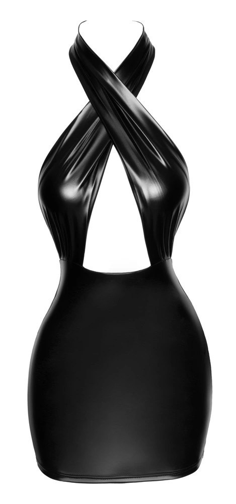 Noir Handmade Mini Sukienka Bez Plecow Czarna M Power Wet Look Noir Handmade Mini Sukienka Bez Plecow Czarna M Power Wet Look