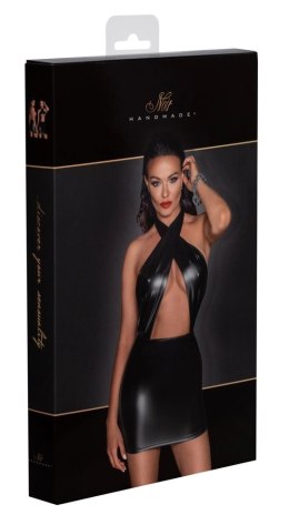 Noir Handmade Mini Sukienka Czarna S Bez Plecow Wet Look