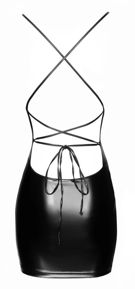 Noir Mini Sukienka Powerwet Sznurowana Tył Czarna XL Noir Mini Sukienka Powerwet Sznurowana Tył Czarna XL