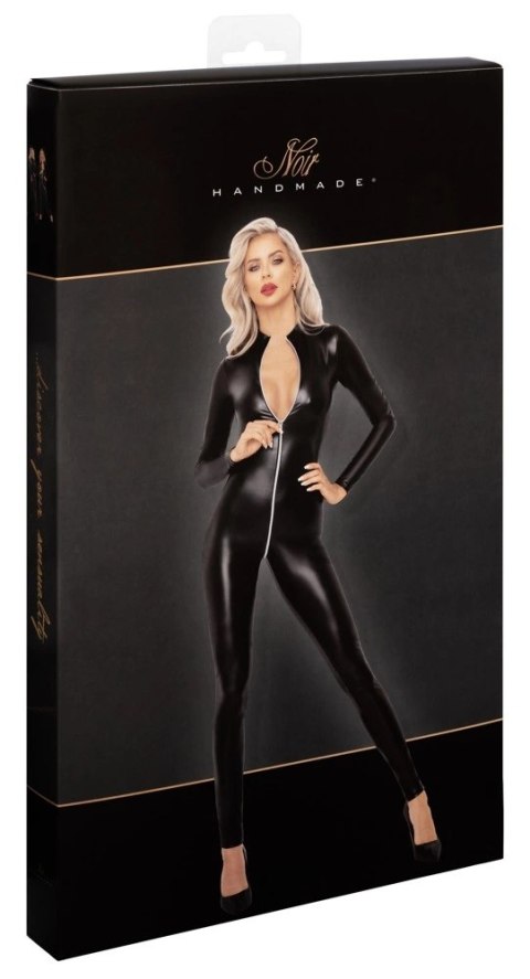 Noir Powerwetlook Kombinezon Czarny Matowy Srebrny Zamek M Noir Powerwetlook Kombinezon Czarny Matowy Srebrny Zamek M