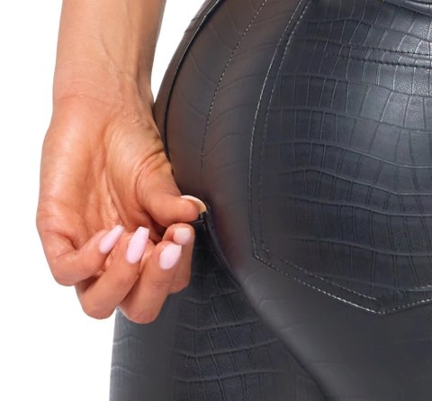 Noir Spodnie XL imitacja skory węża z suwakiem dwukierunkowym Noir Spodnie XL imitacja skory węża z suwakiem dwukierunkowym