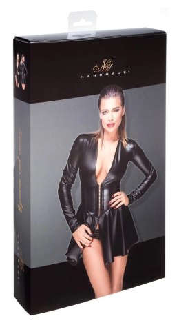Noir Sukienka Gorsetowa Czarna L z Długim Rękawem Powerwet Look