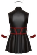 Cottelli Bondage Plus sukienka matowa czarna z czerwonymi akcentami 3XL